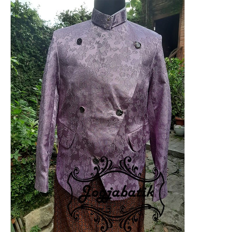 Setelan Beskap Solo Sikepan Jaguar Warna Taro Premium