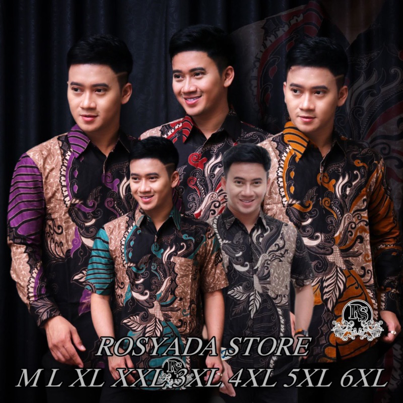 Kemeja batik M L XL XXL 3XL 4XL 5XL 6XL Hem batik jumbo Hem batik kantor Hem batik kondangan Hem kom