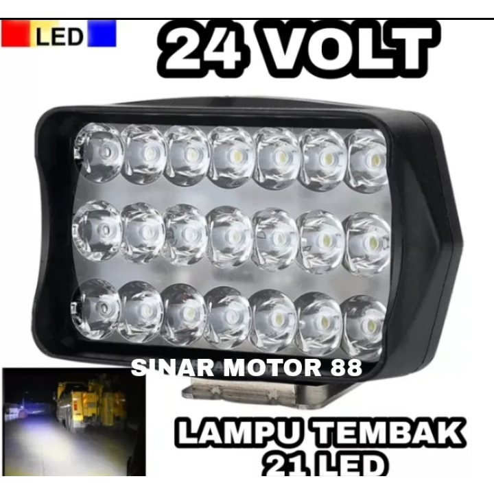 LAMPU TEMBAK JUMBO OFF ROAD LAMP 21 LED 21 MATA 30 WATT SOROT MOTOR DAN MOBIL