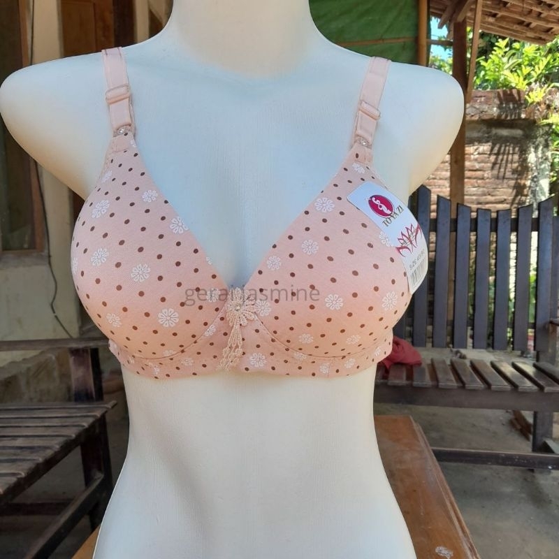 Bra ToYaZi kait 3 busa tipis full coverage BH wanita murah  BH wanita motif bunga Bra wanita kait 3 