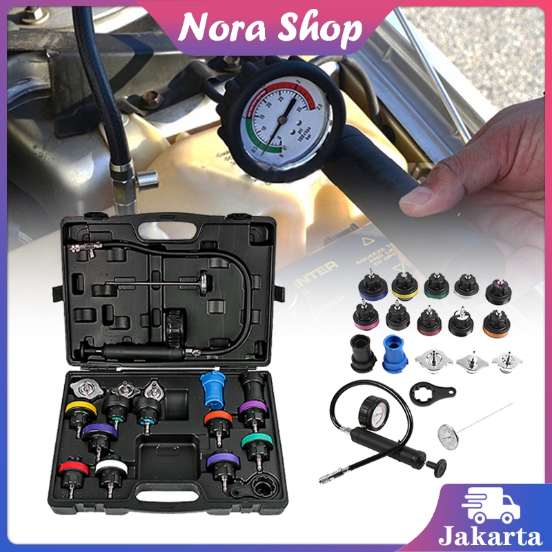 18Pcs Radiator Tester Radiator Pressure Tester Set Radiator Cup Pressure Tester Alat Tes Radiator Mo