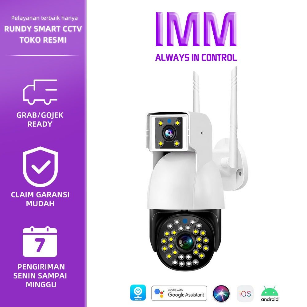 IP Camera CCTV hd 8MP Dual Lens Outdoor Kamera Wifi Outdoor Waterproof 360 Derajat Camera Dual Lens