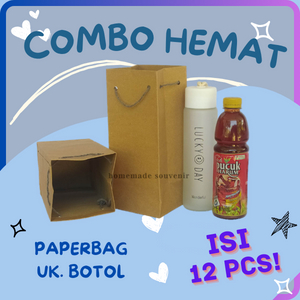 

Tas Souvenir Kertas Ukuran Botol 10X10x25 cm - 12 Pcs, Cocok untuk Hadiah