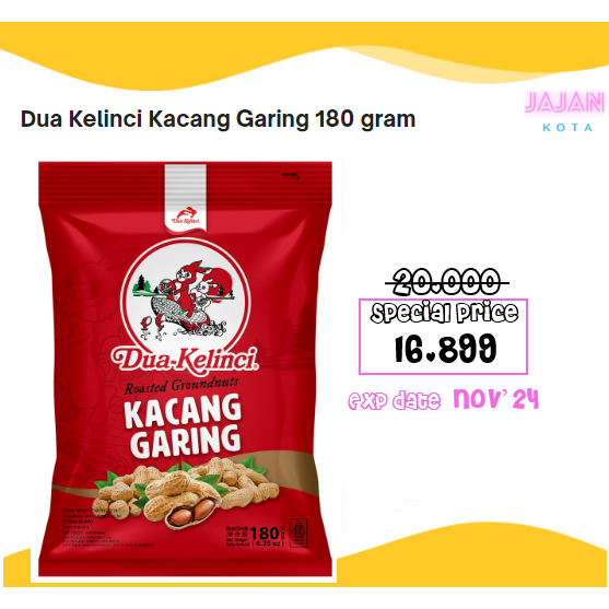 

Kacang Garing Dua Kelinci 180 Gram