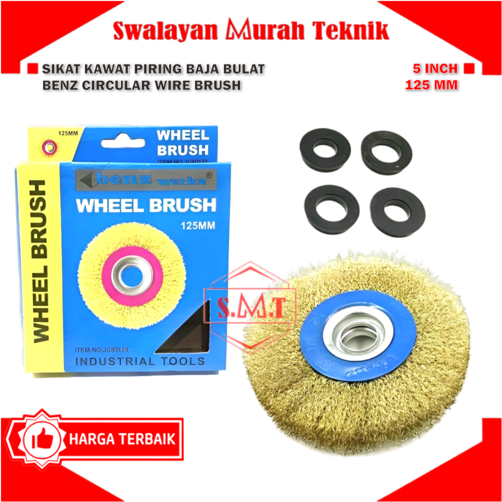 Sikat Kawat Piring Baja Bulat 125 mm BENZ 5" Circular Wire Brush Gerinda Duduk
