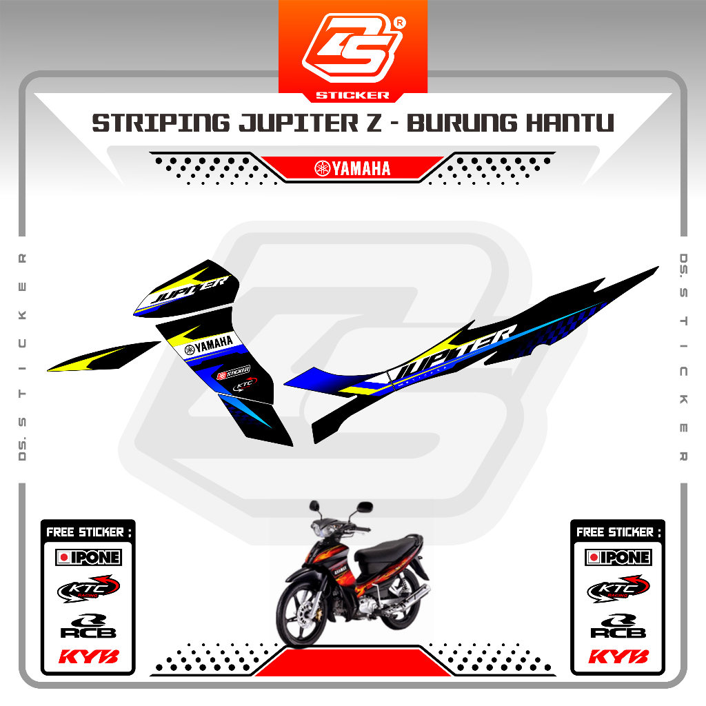 Sticker striping motor jupiter z burhan Decal Striping Jupiter Z Burhan Premium Racing DS002