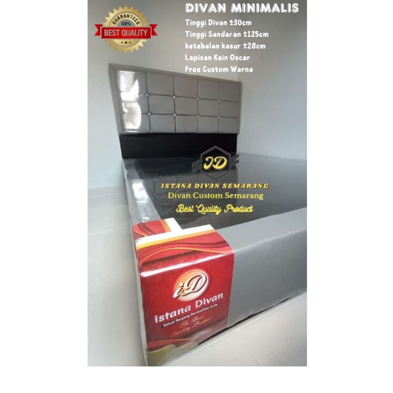 Divan Dipan Tempat Tidur Minimalis Motif Kotak 160X200 Oscar