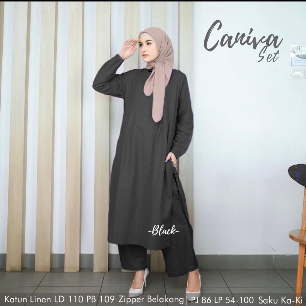 Estusae : Caniva Set Linen / One Set Celana Linen / Setelan Wanita Linen / Setelan Celana Wanita Lin