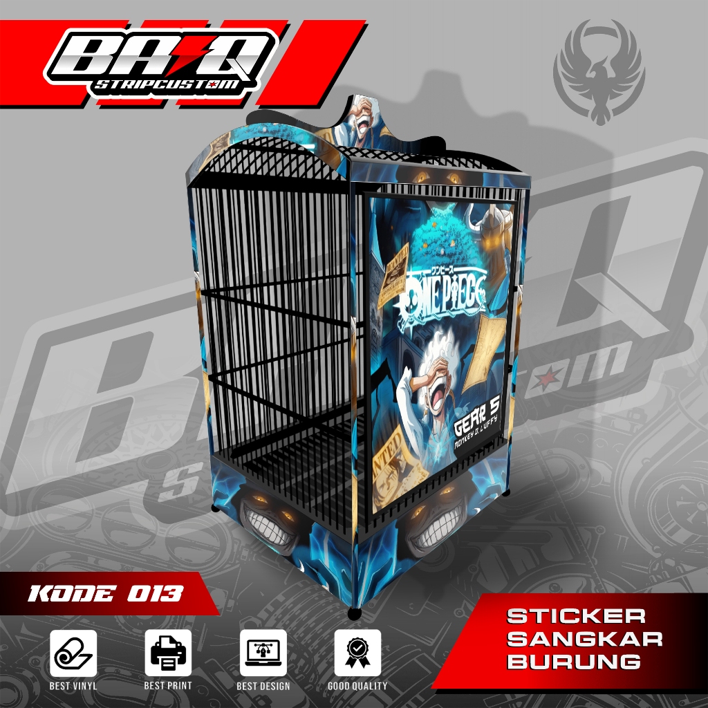 STICKER DECAL SANGKAR KOTAK - DECAL SANGKAR BURUNG KOTAK EBOD ONE PIECE EB013