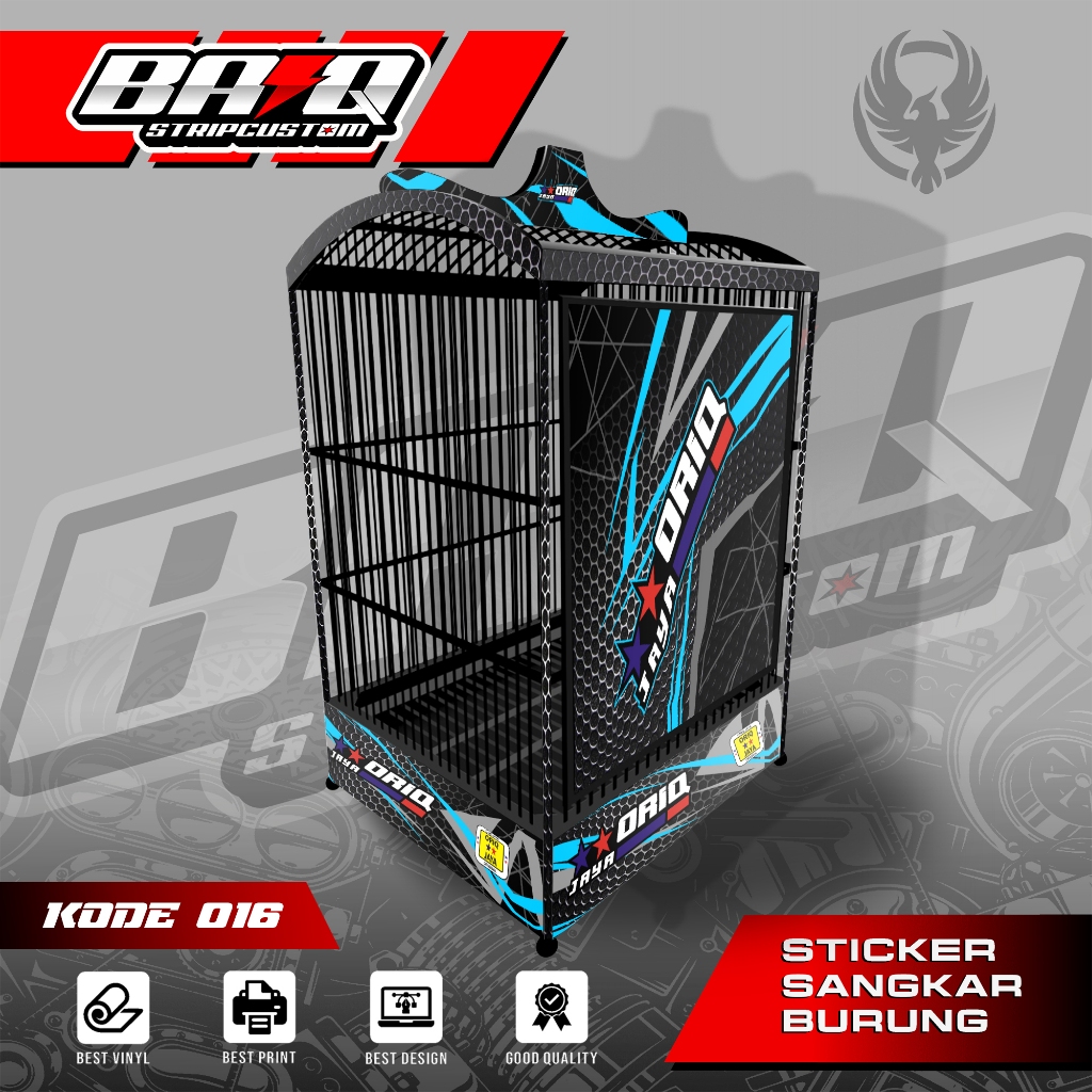 STICKER DECAL SANGKAR KOTAK - DECAL SANGKAR BURUNG KOTAK EBOD JAYA ORIQ EB016