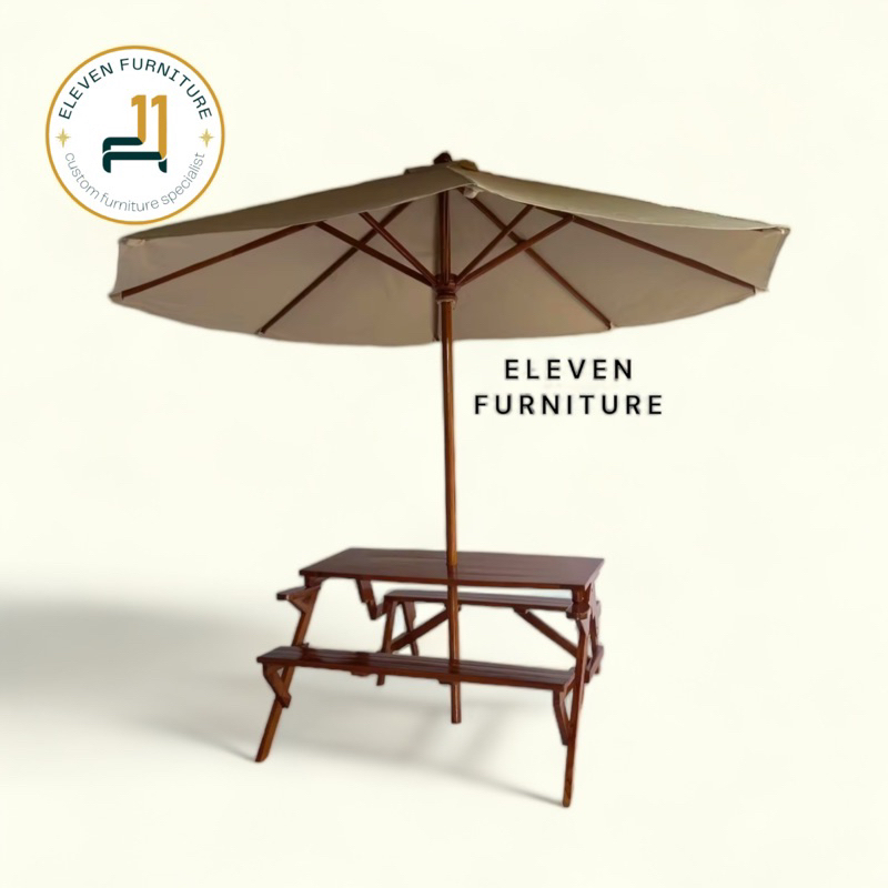 KURSI TAMAN TERAS OUTDOOR MAGIC LIPAT PAYUNG jati minimalis anti tahan air hujan murah jepara