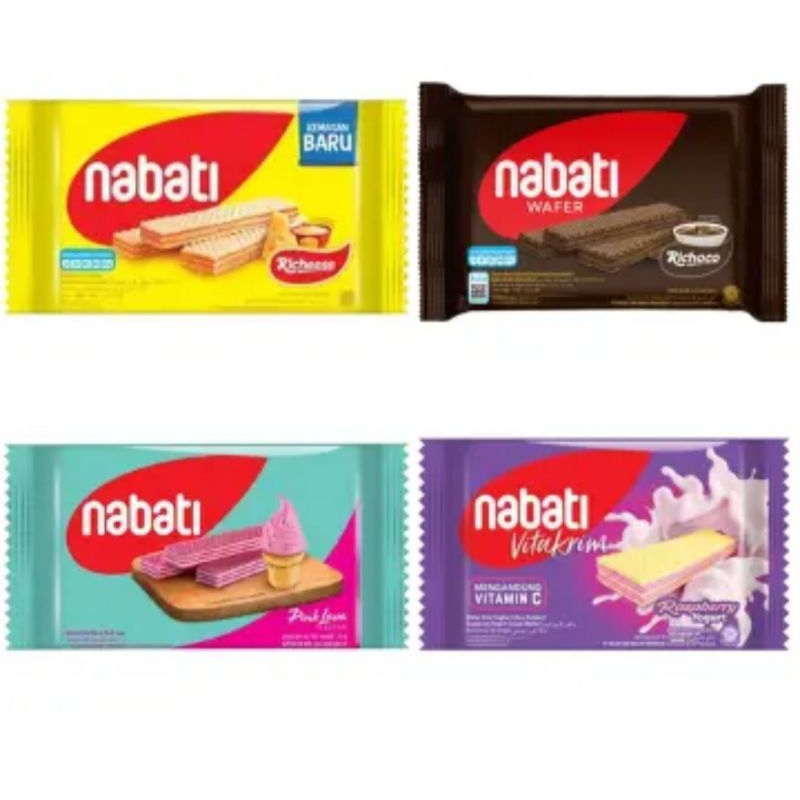 

Wafer Nabati 122 gram Keju Pink Lava Vitakrim Coklat Goguma