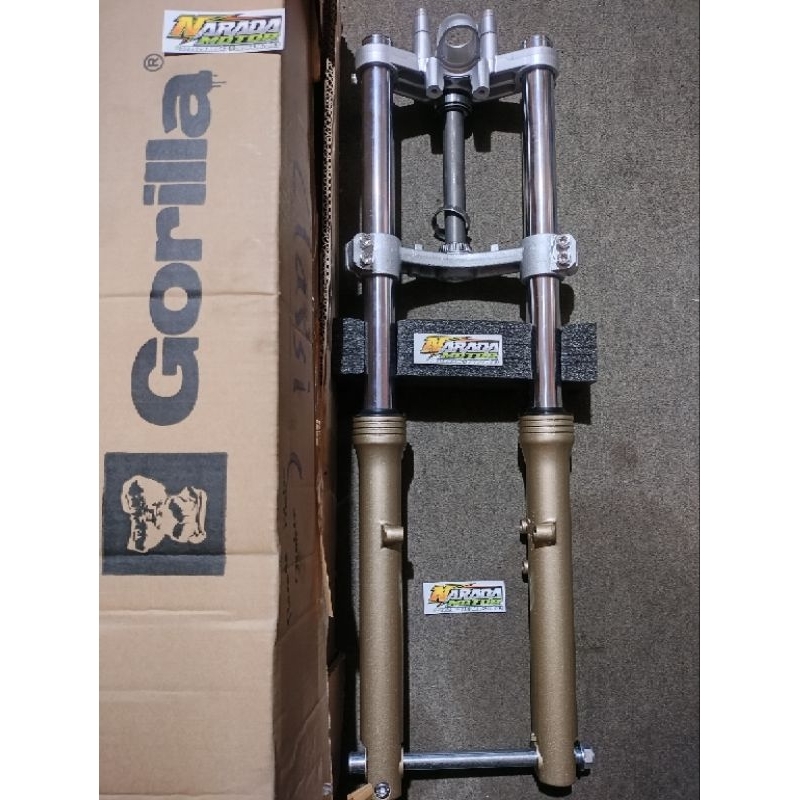 shockbreker shock skok sok depan Ninja RR silver as chrom Gorilla PNP Honda CB GL MEGAPRO TIGER HERE