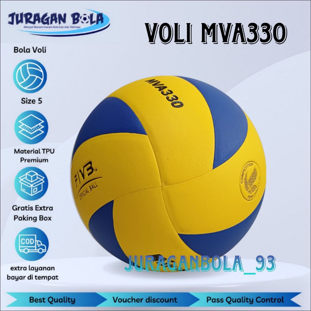 Bola Voli Mikasa Volly MVA330 Voly empuk Volley Dewasa Asli Grad Ori