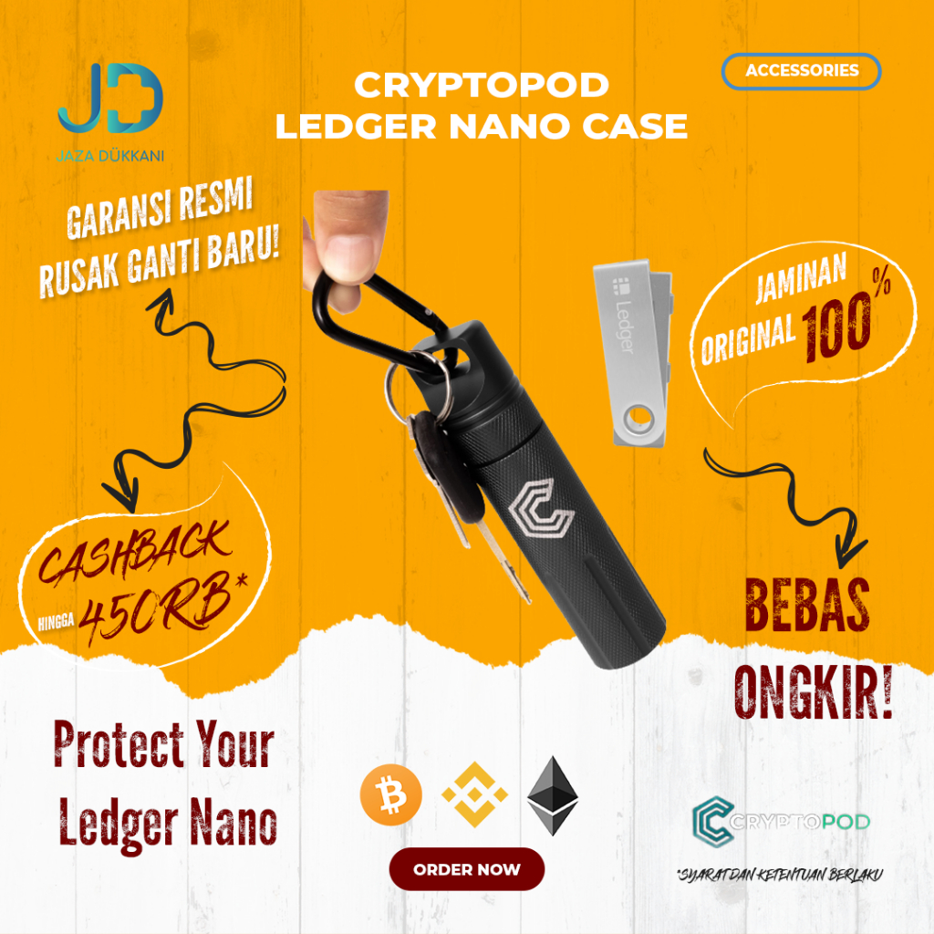 CryptoPod Ledger Nano Case Aluminium Alloy - Untuk Ledger Nano S atau X