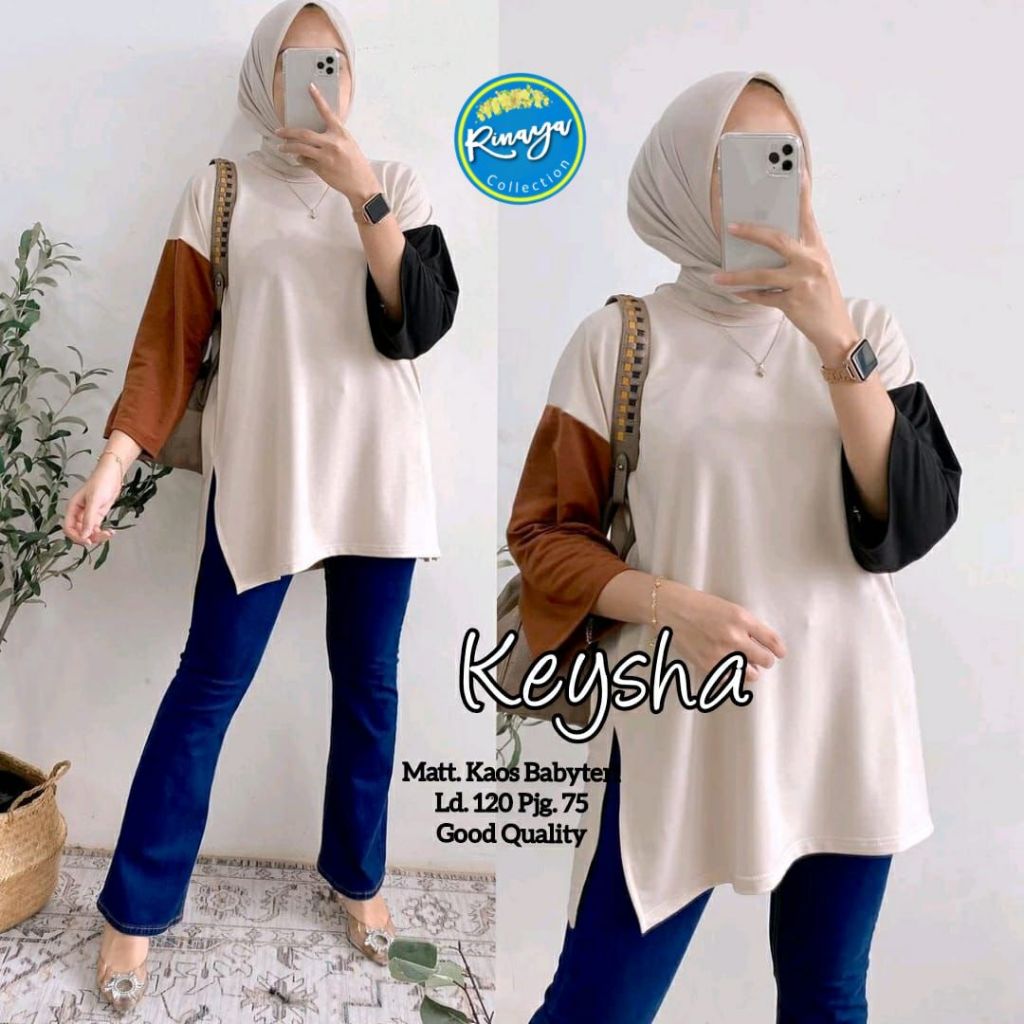 KAOS JUMBO WANITA LENGAN PANJANG KOREAN STYLE KEKINIAN BAJU ATASAN KAOS SPANDEK WANITA JUMBO LD 120 