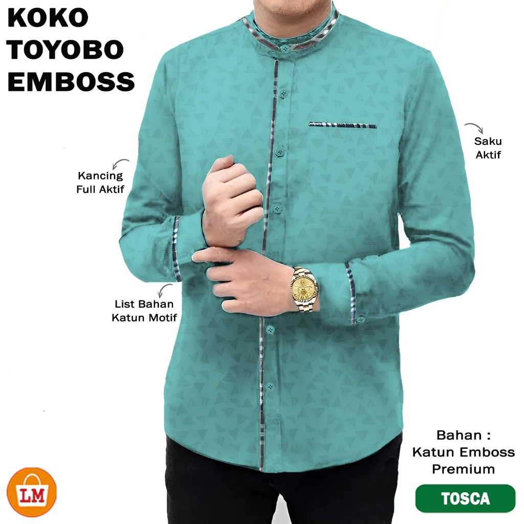 BOSQ 1 - BAJU KOKO KEMEJA KURTA PRIA LAKI LAKI MUSLIM DEWASA BAPAK BAPAK S M L XL XXL 3XL KATUN TOYO