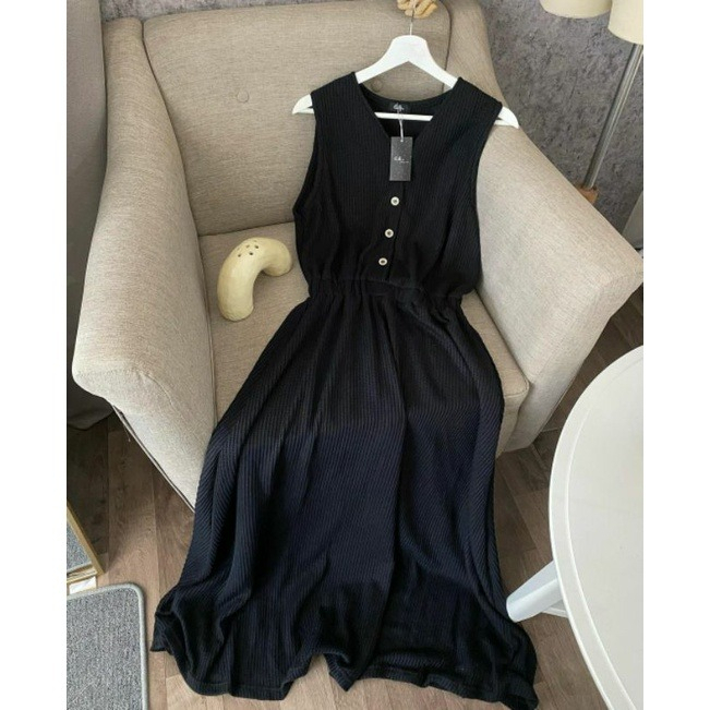 IL - DRESS CELLA OVERALL / DRESS LUARAN TANPA LENGAN WANITA MUSLIMAH / TERUSAN LONG DRESS