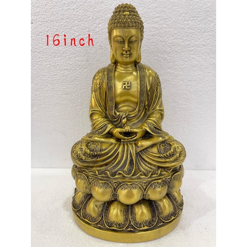 patung Buddha sakyamuni - kuningan - 23