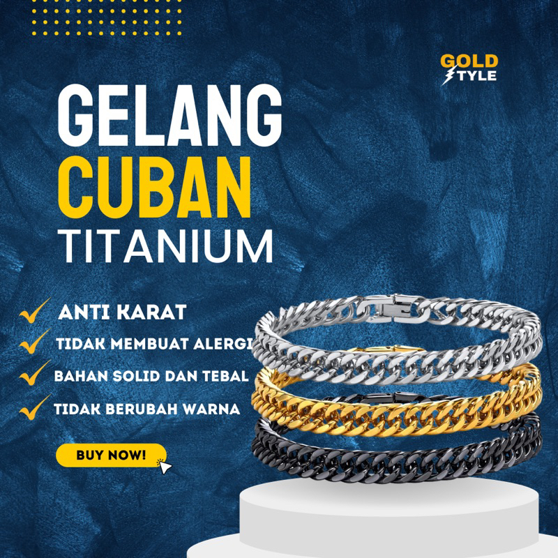 Gelang rantai silver titanium / gelang pria / gelang cowok silver