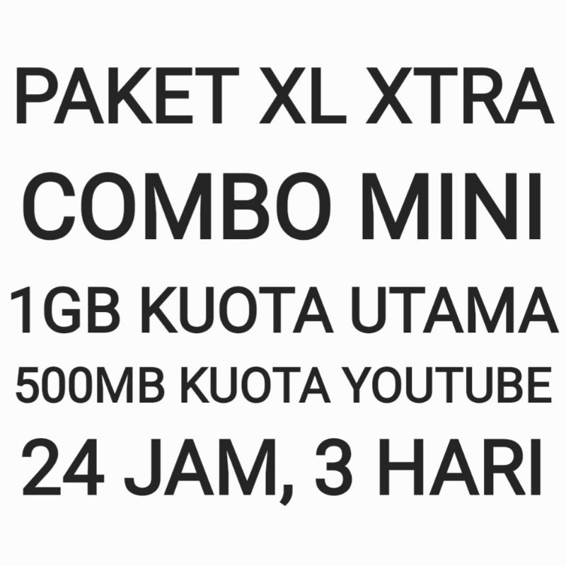 Paket XL Xtra Combo Mini 1,5GB Internet Data Kuota Bonus 3 Hari 24 Jam All Net Semua Jaringan Murah