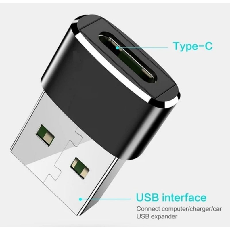 OTG Adaptor pengisian daya USB Type C ke USB A untuk Samsung Xiaomi Redmi