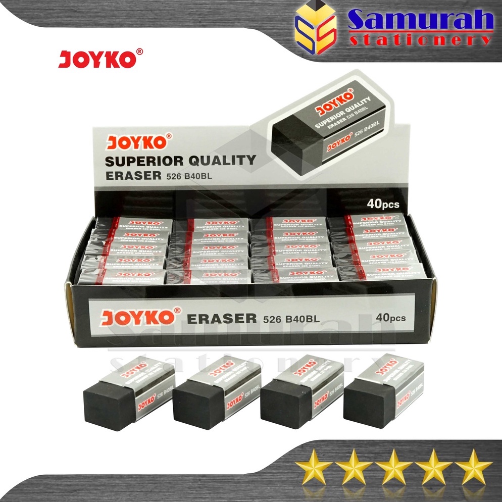 

Promo Penghapus Pensil Joyko B 4 Kecil isi 4 Pcs Eraser B4 BL Hitam Stip Pencil B4 P Putih Hitam 1 Pak WN8