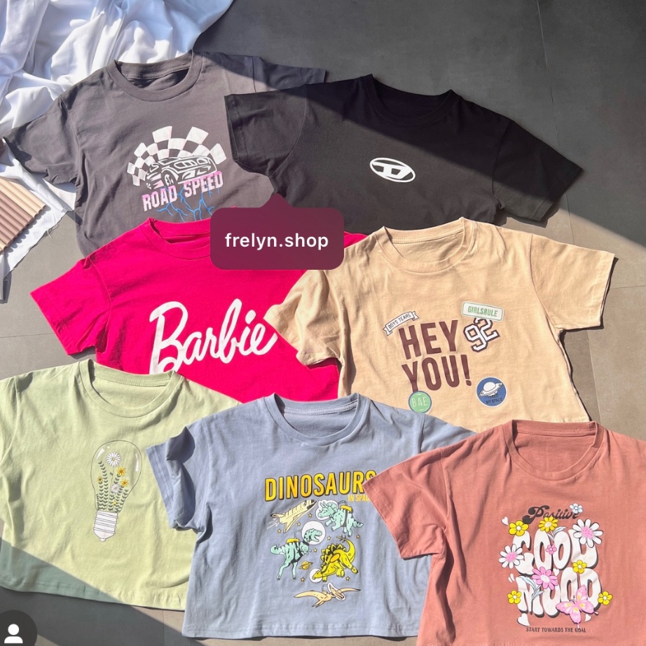 Terlaku FRELYN SHOP  CROP TOP MOTIF  BAJU KAOS TUMBLR CROP TEE TSHIRT KAOS KOREA FASHION WANITA SAGE