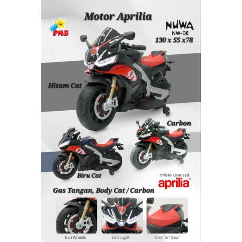 MAINAN ANAK MOTOR AKI SPORT APRILLIA MOGE NUWA NW08