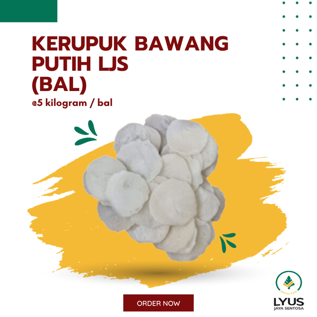 

Kerupuk / Krupuk Bawang Putih LJS @5kg (BAL)