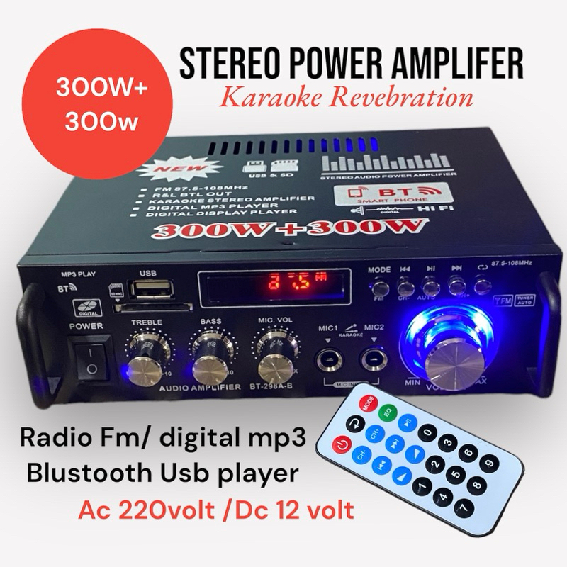 POWER AMPLIFIER BLUETOOTH KARAOKE HOME THEATHER 600 WATT