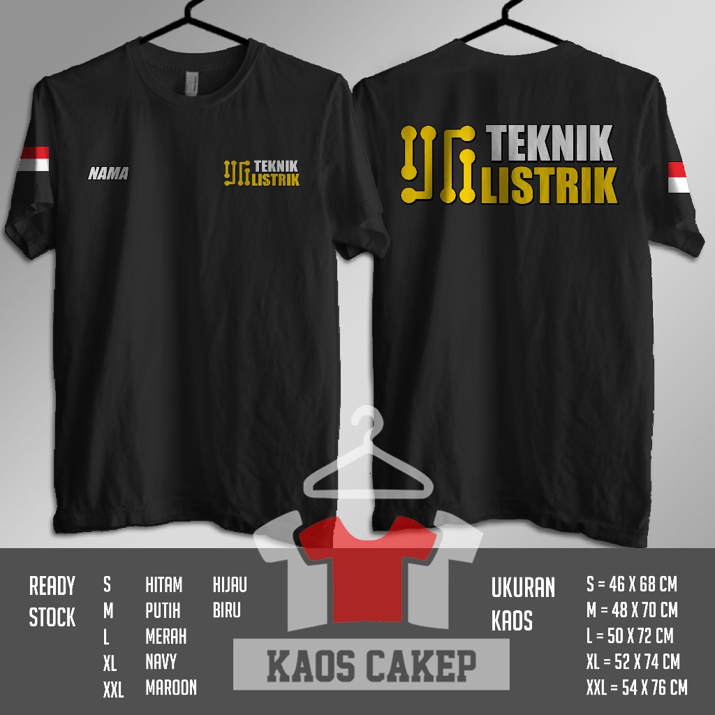 Kaos Baju Teknik Listrik Gratis Nama Kamu Kaos Distro