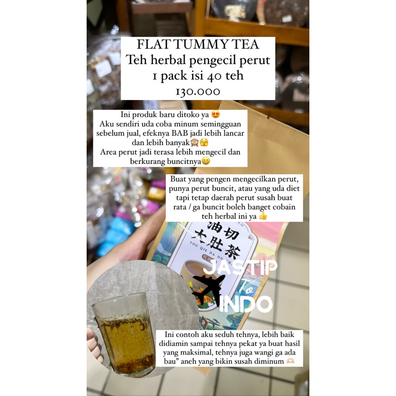 

Flat tummy tea, teh herbal pengecil perut, 1 pack isi 40 teh PO Penang
