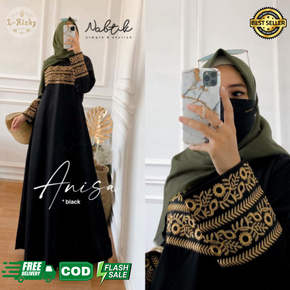 ANISA ABAYA BORDIR | GAMIS TERLARIS TERMURAH COD