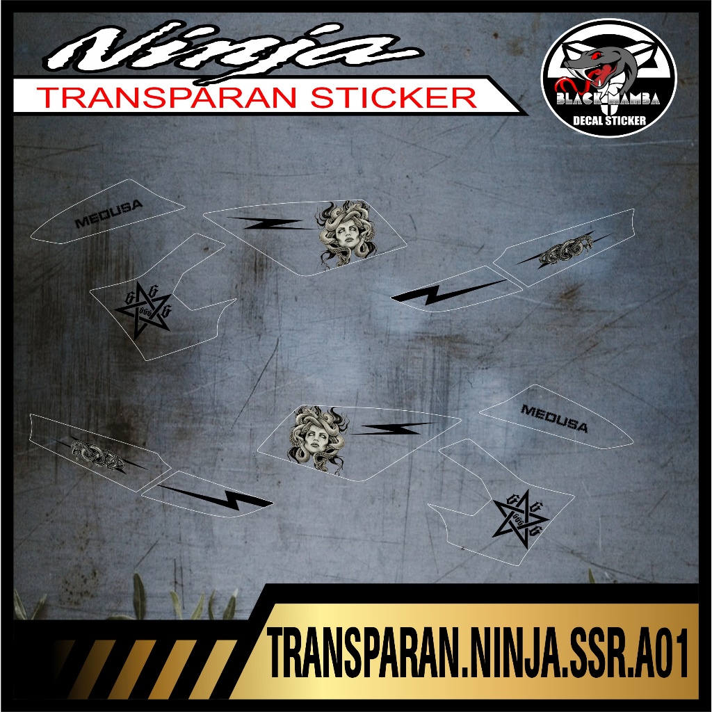 STICKER TRANSPARAN NINJA SSR  STRIPING TRANSPARAN KAWASAKI NINJA SSR CODE A01