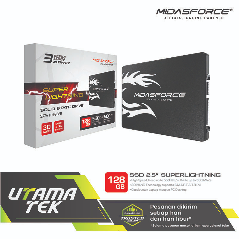 SSD MIDASFORCE 128 GB RESMI ORIGINAL SSD