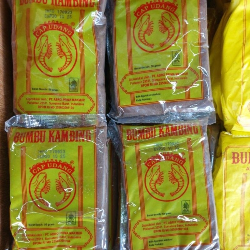 

Bumbu Kambing Cap Udang 50 gram - Pack (20 Pcs)