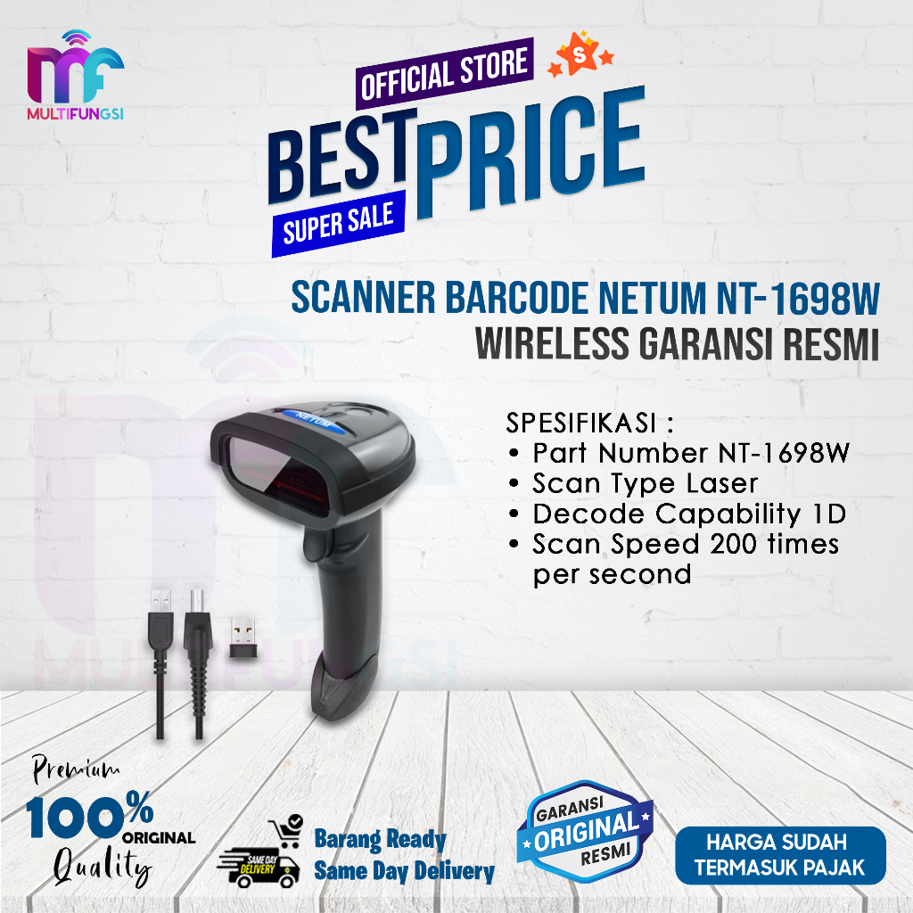 Scanner Barcode Netum NT-1698W Wireless