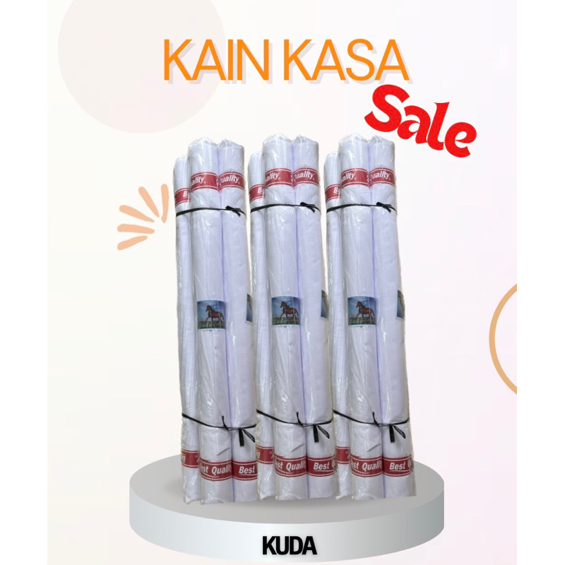 KAIN KASA PUTIH KUNING POLENG HITAM MERAH