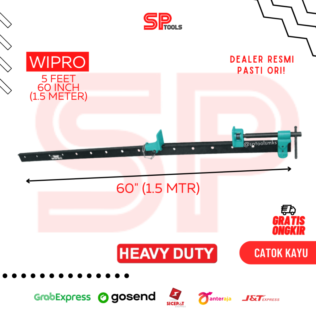 CATOK JEPIT KLEM CLAMP CLAM KAYU LUBANG T 5 FEET / 48 INCH 150CM WIPRO