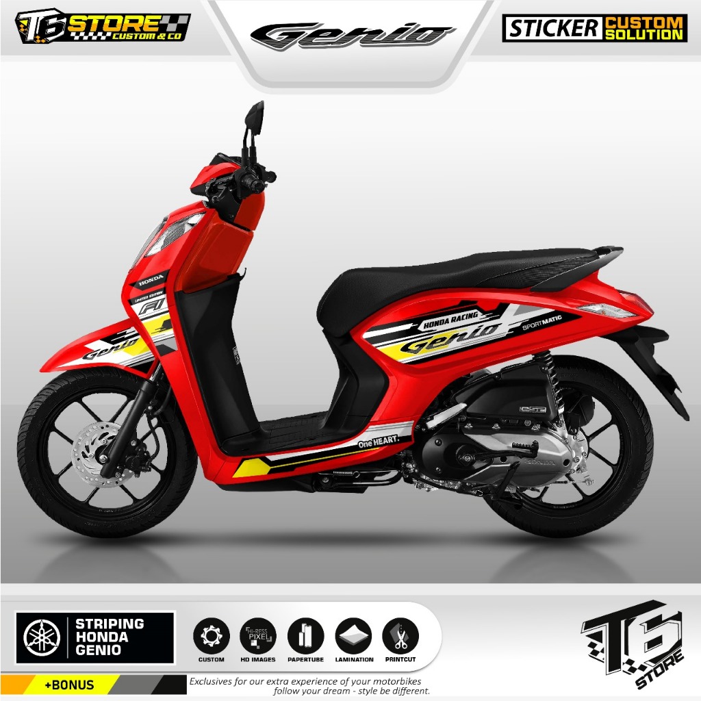 STIKER GENIO STRIPING VARIASI   HONDA MOTOR HONDA GENIO NEW FI STIKER GENIO FI STIKER GENIO FI / STR