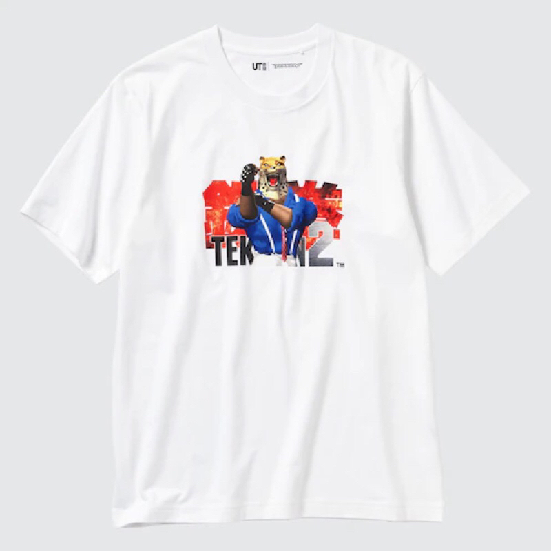 UNIQLO Men UT T-Shirt Kaos Pria Grafis Tekken Lengan Pendek White