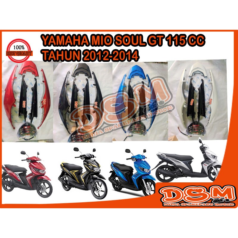 MIO SOUL GT 115 CC TAHUN 2012 - 2014 / PAKET COVER BODY YAMAHA MIO SOUL GT HITAM BIRU MERAH PUTIH