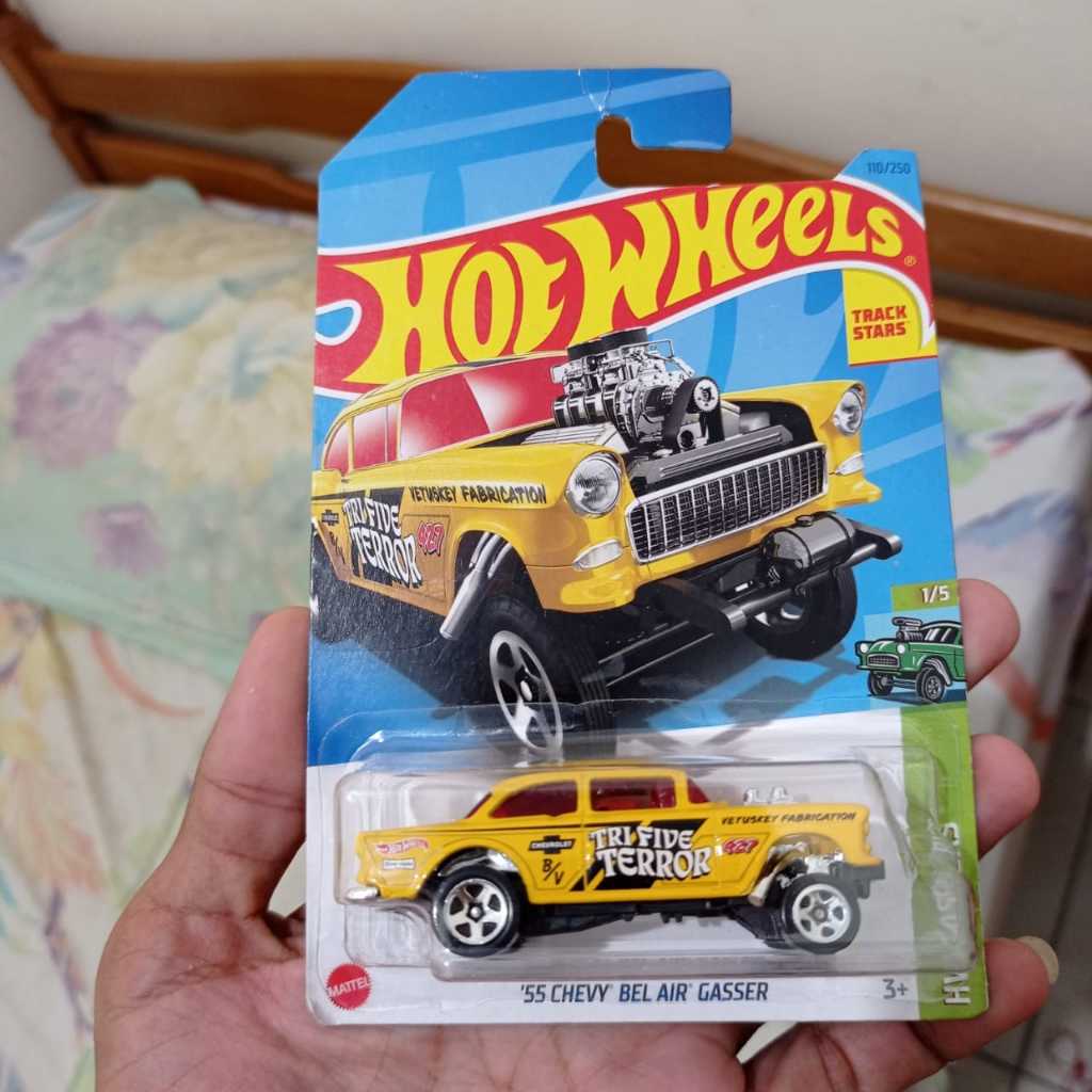 Hotwheels 55 chevy belair gasser bel air tri five terror kuning