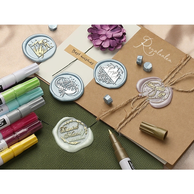 

ROYALZALEA - Wax Seal Beads/Stamp Beads Candle/Beads Metallic/Stempel Undangan/Surat Vintage