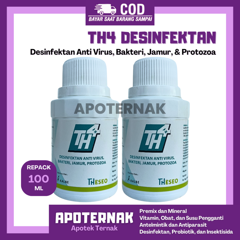 DESINFEKTAN TH4 100ML - Desinfektan dan insektisida ampuh - Repack TH4 25 Liter