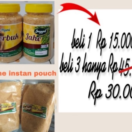 

MEGA SALE MinumahJahe MerahBotolPouchJahe Merah BubukJahe Merah SegarWedang JahePlus Gula Aren 22 Gr Kemasan Botol Pouch Jayyid