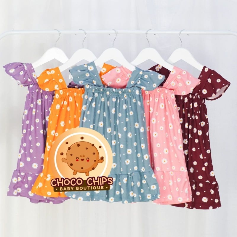 CHOCO JIAH DAISY dress 1-4 tahun anak balita perempuan terusan rok ruffle rempel motif bunga adem da