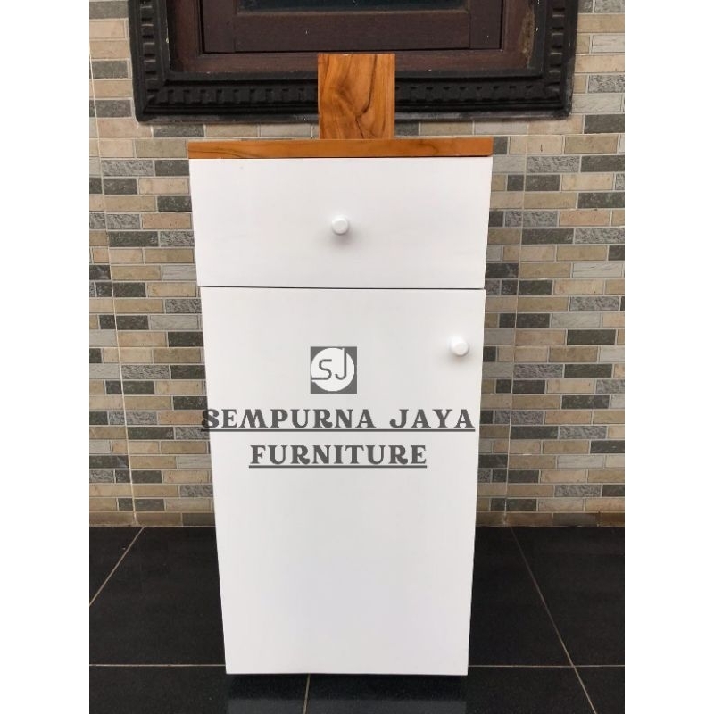 LANGSUNG PENGRAJIN Rak Meja Dispenser Custom Bahan Kayu Jati Asli, Meja Nakas Dispenser Bahan Kayu J