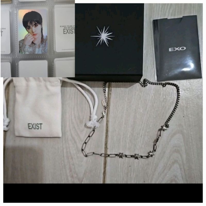 EXO silver necklace exist cream soda merch official pop up popup xiumin set or no pc exocial kwangya